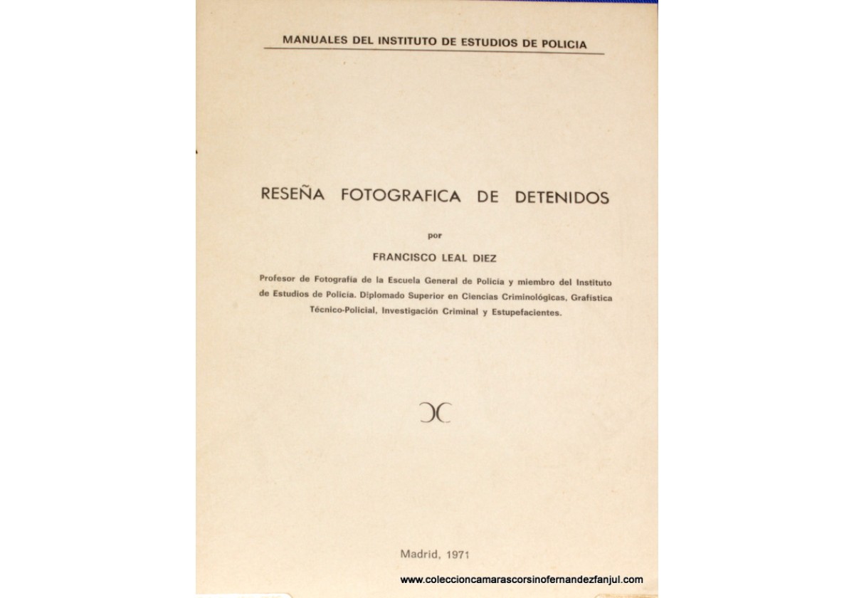 Libro: RESEÑA FOTOGRAFICA DE DETENIDOS.