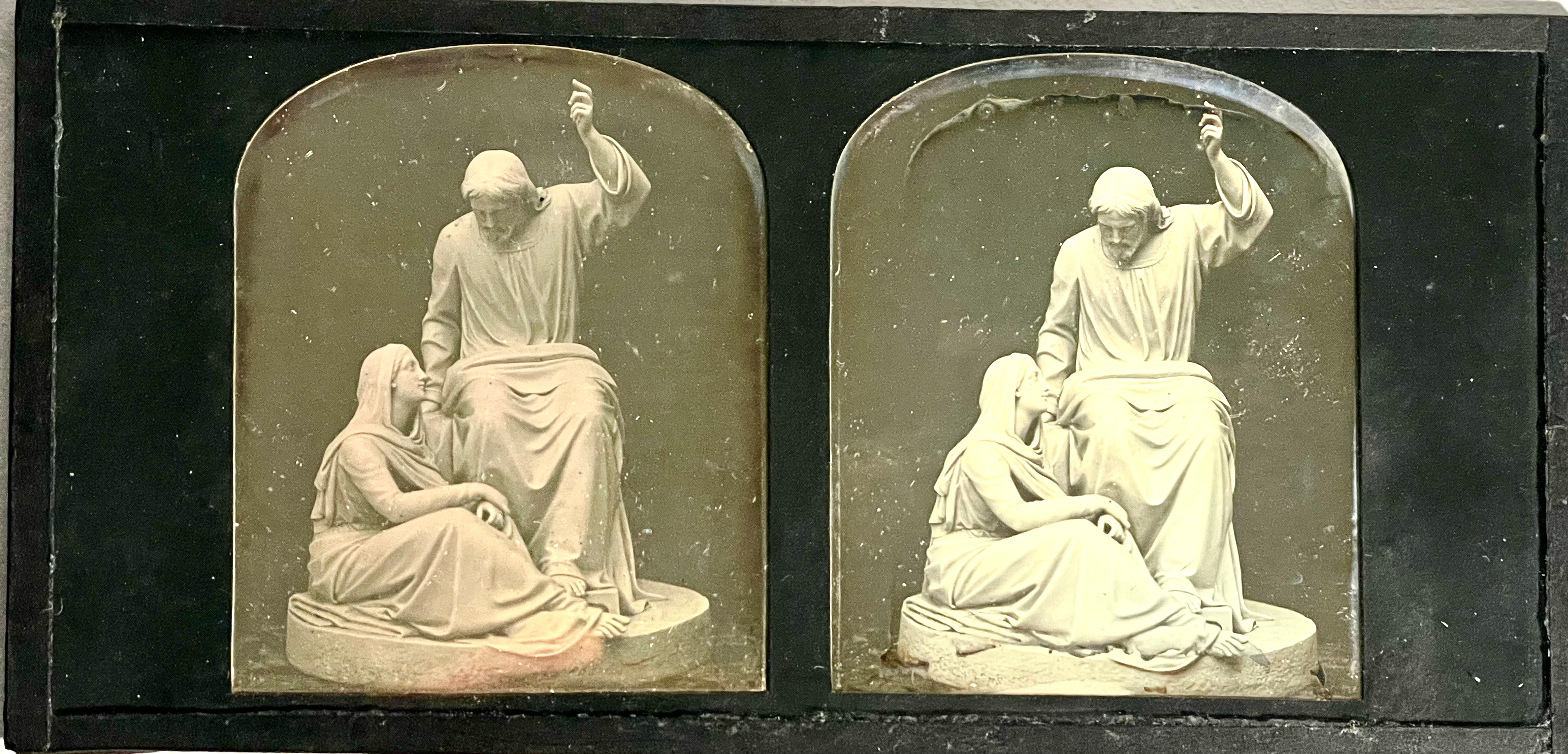 DAGUERROTIPO ESTEREO (JESUS Y MUJER SENTADA) vista 3