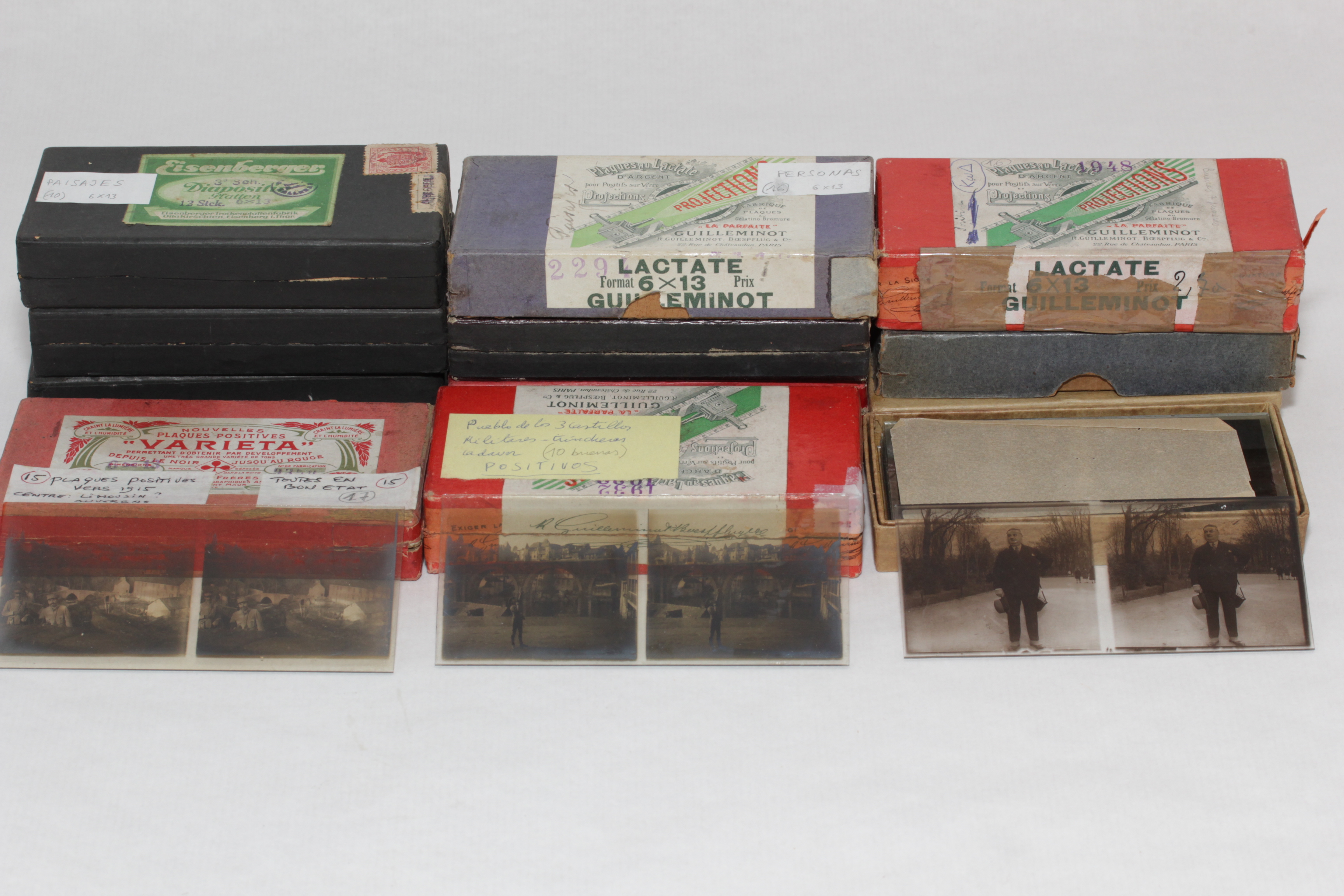 STEREOFOTOS VIDRIO 6X13, 12 CAJAS (100).
