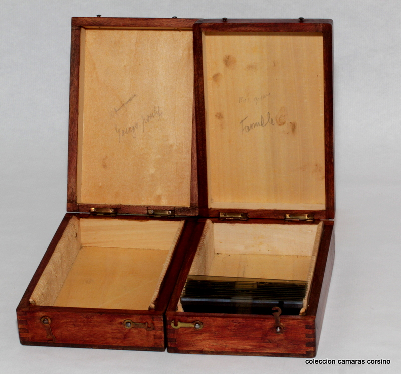 CAJAS MADERA ALMACEN STEREOFOTOS VIDRIO 45x107